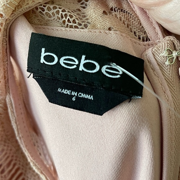 Bebe Body-con Lace Dress Blush Size 6 - Picture 4 of 9